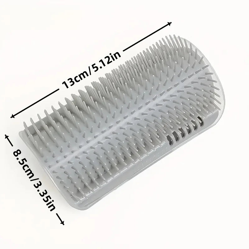 Corner Cat Scratcher Wall-Mounted Grooming Brush & Massage Comb