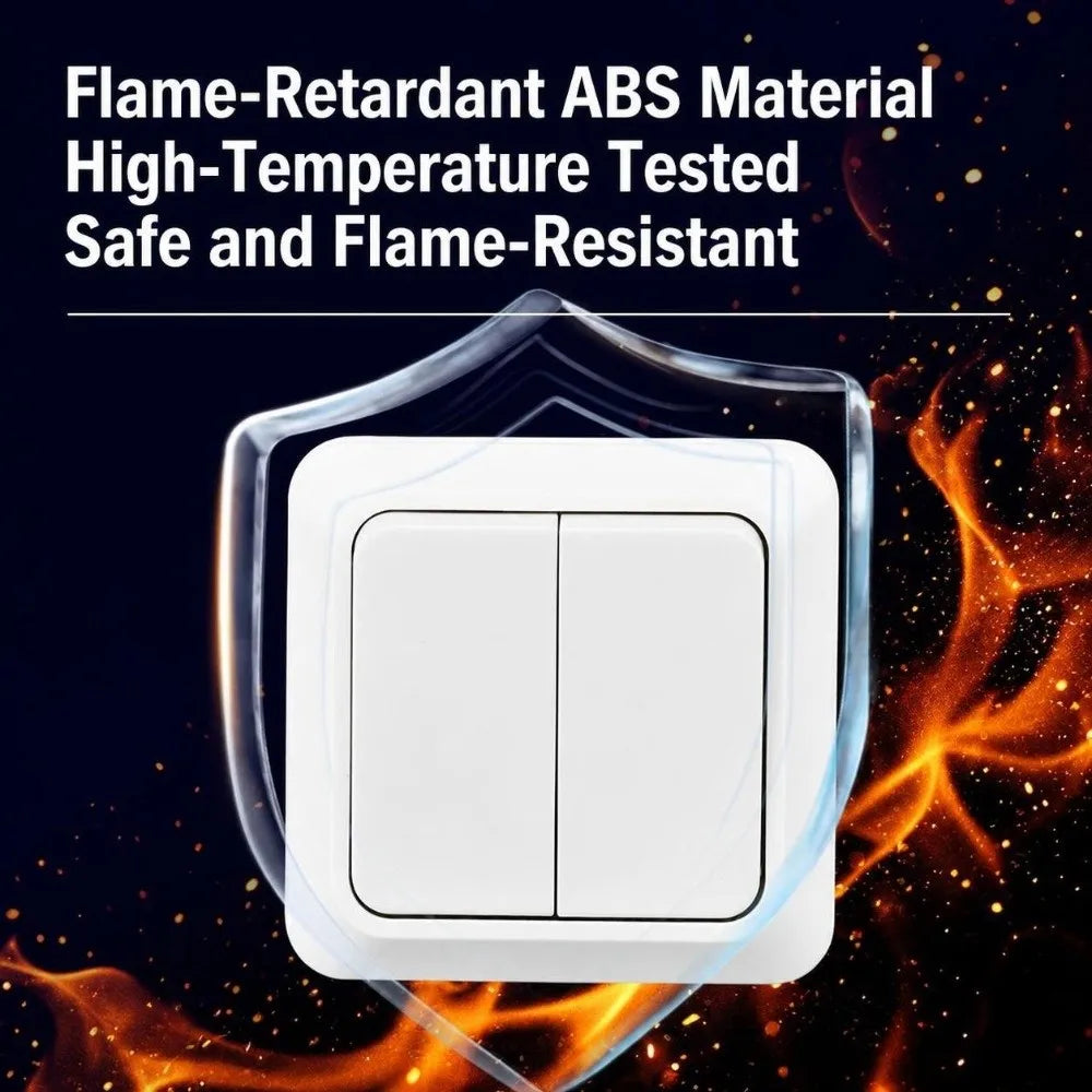 EU Standard White Rocker Wall Switch – Flame Retardant Surface Mount