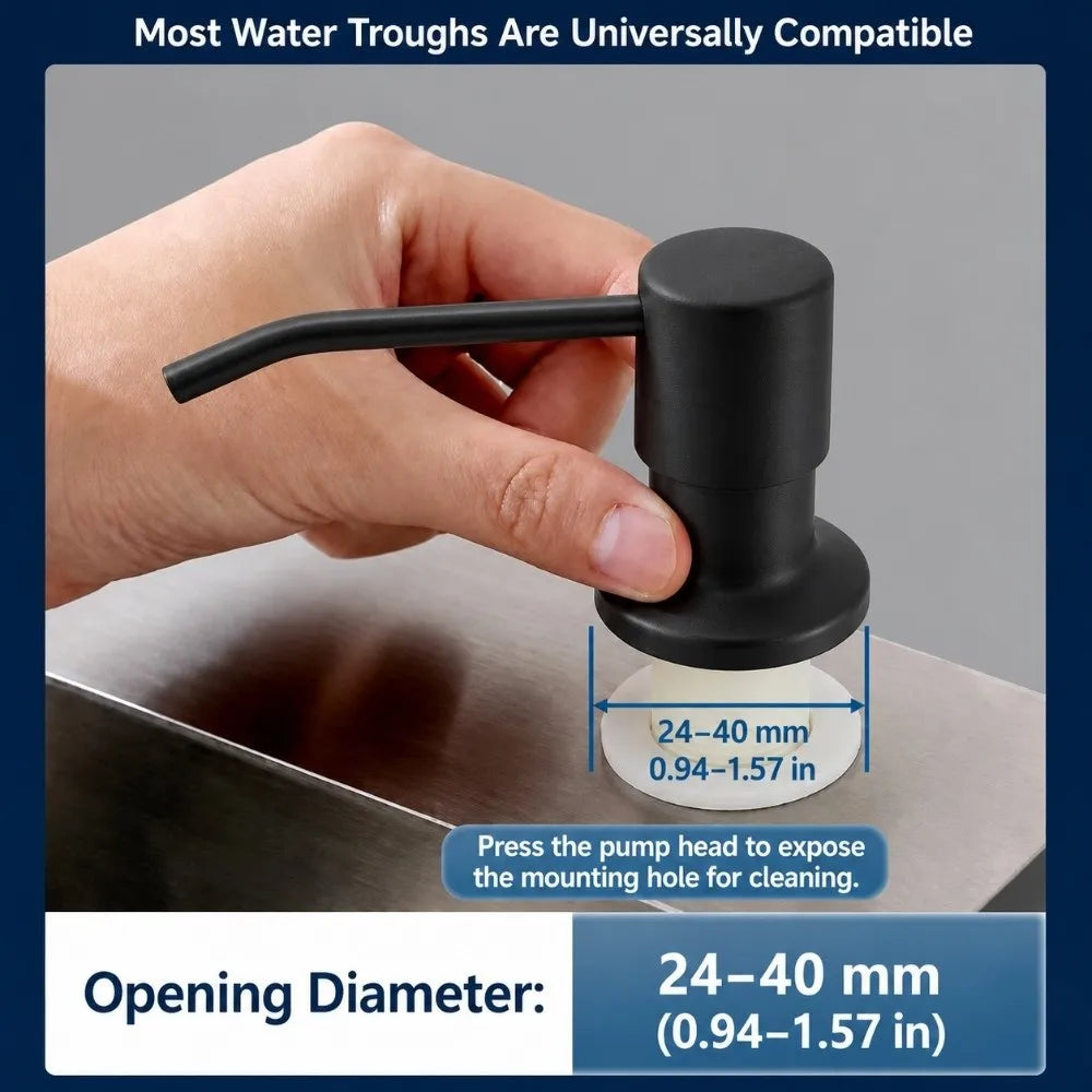 VIBE Stainless Steel Sink Soap Dispenser Pump – 3.94ft Tube