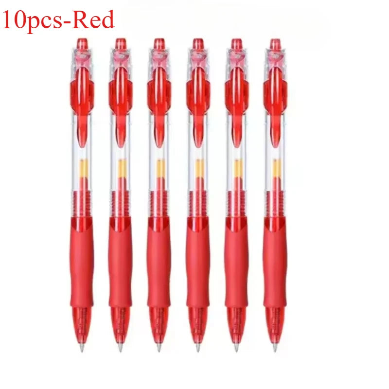 Retractable Gel Pen Set 5/10 Pcs – Black Red Blue Ink
