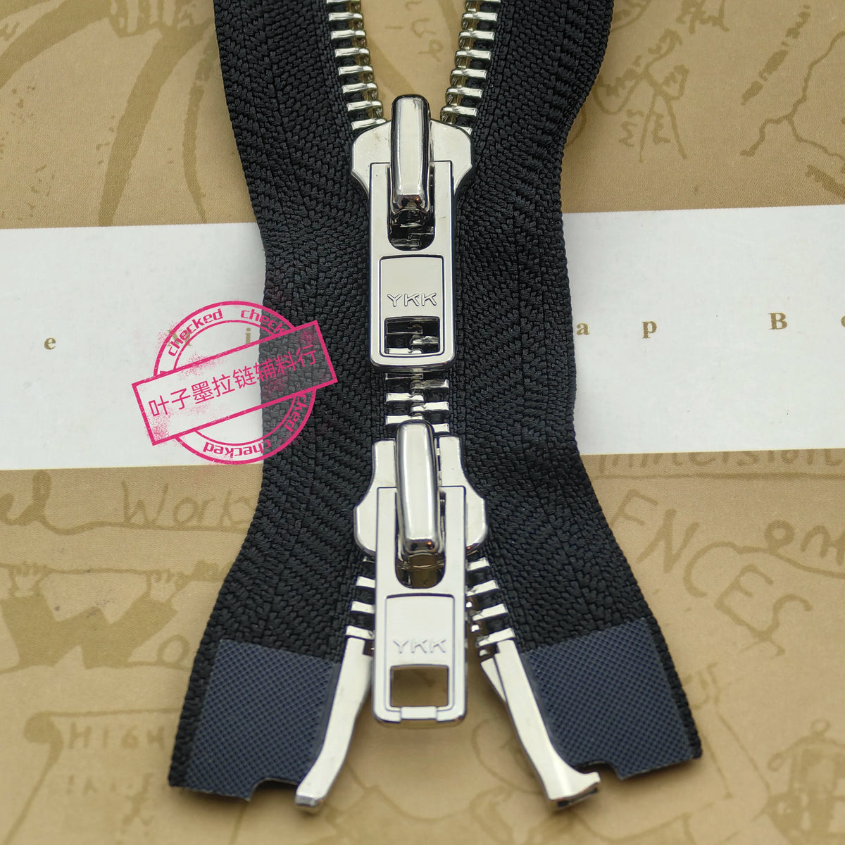 YKK8 Double Open-End Metal Zipper – Silver, Gold & Black