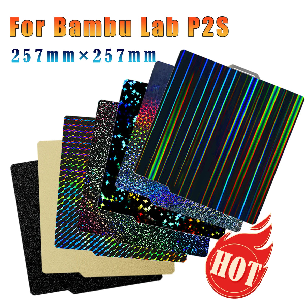 BEGRINT 257mm PEI PET PEO Build Plate for Bambu Lab X1C P1S