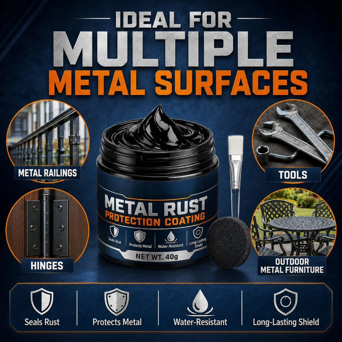 Metal Rust Converter Black Paste – Anti-Corrosion Coating Kit