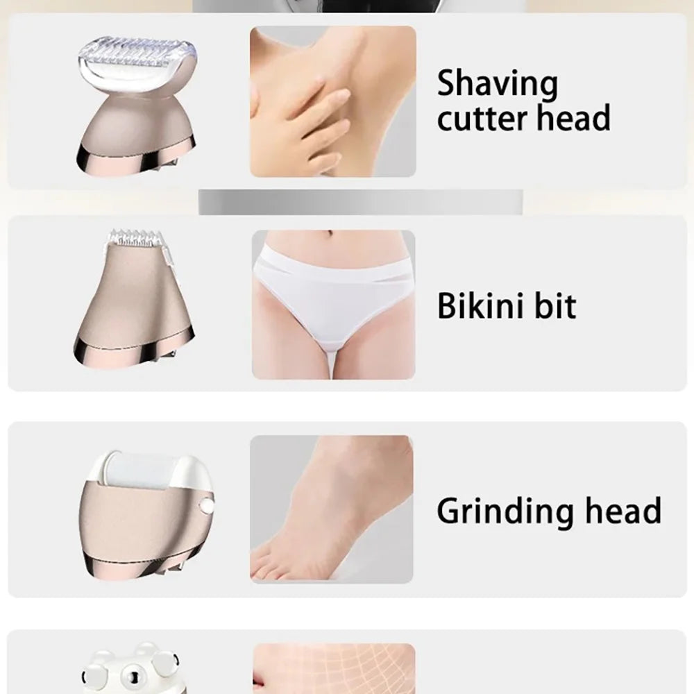 Kemei 6-in-1 Women's Epilator & Body Shaver Set KM-7115
