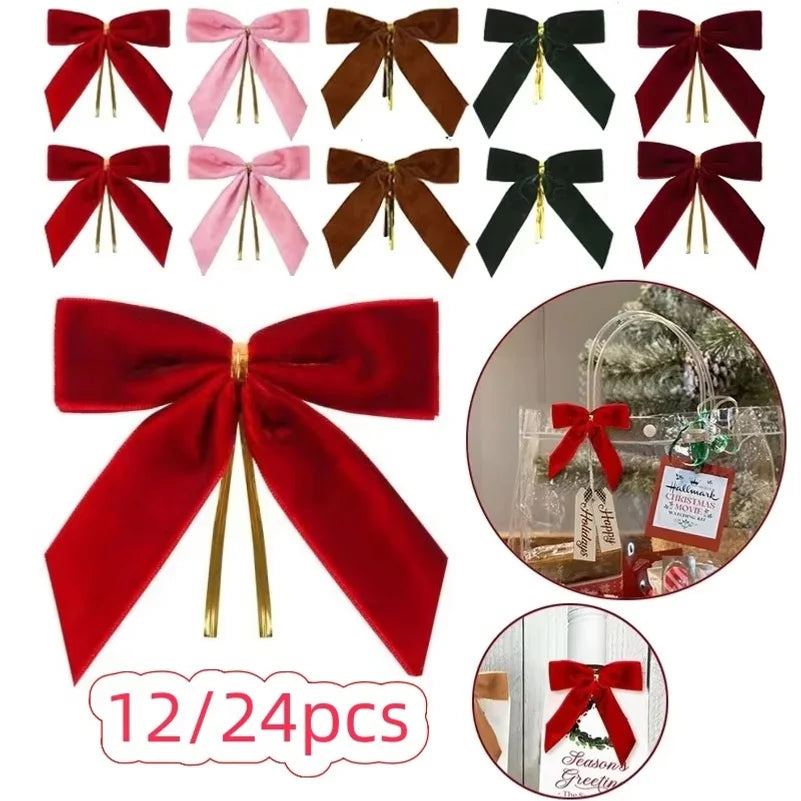 50-Piece Velvet Bow Christmas Tree Decorations Set