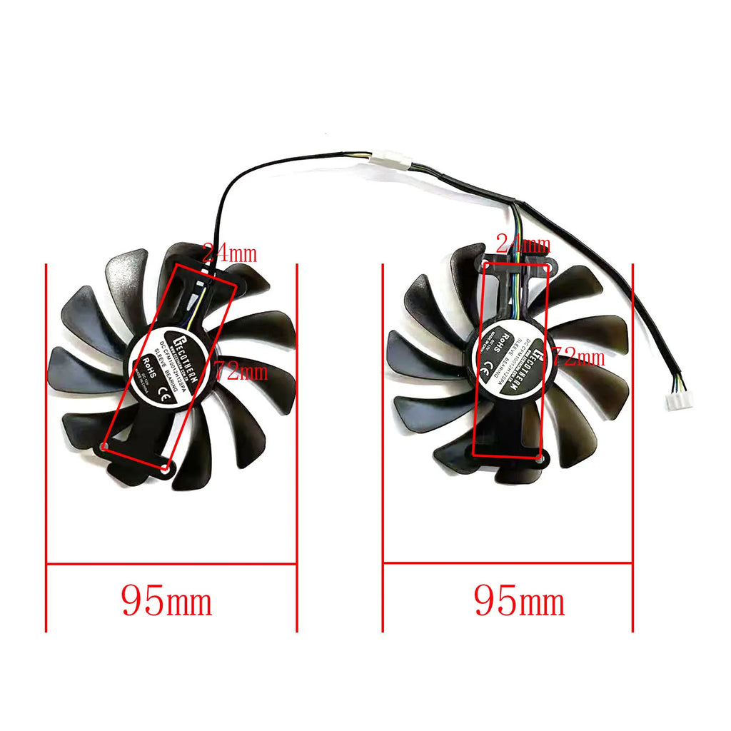 95mm 4-Pin GPU Fan for GTX 1070 1070Ti 1080 KFA2 Galaxy
