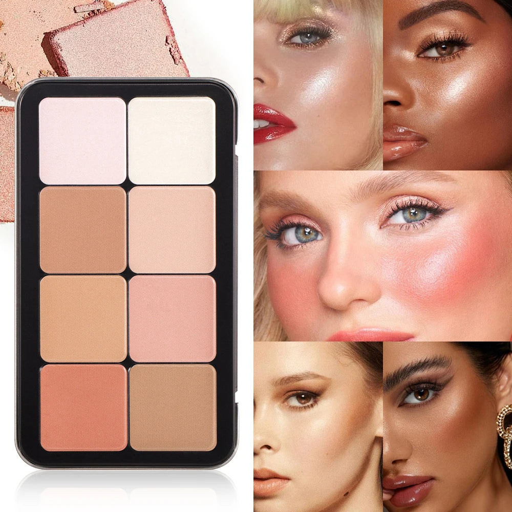 OREADEX 8-Color Contour Palette – Blush, Highlight & Concealer