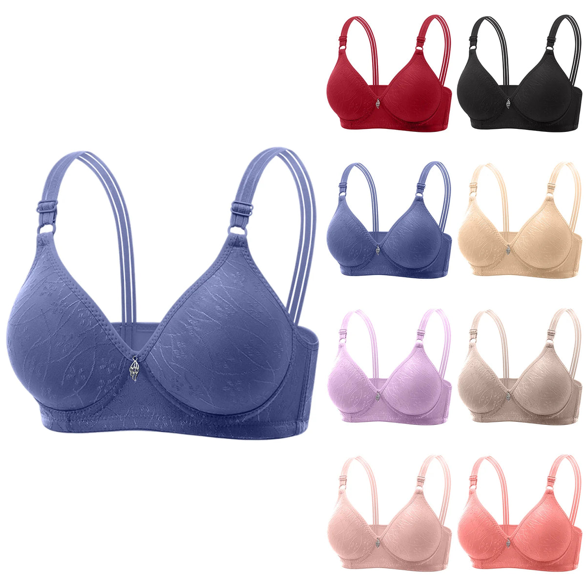 Women's Wire-Free Seamless Bra – Bamboo Charcoal Cup Sizes 36–44