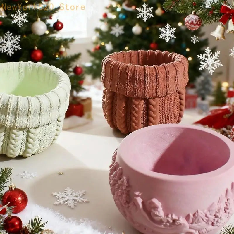 Santa Flowerpot Silicone Mold – Christmas Candle & Craft Mould