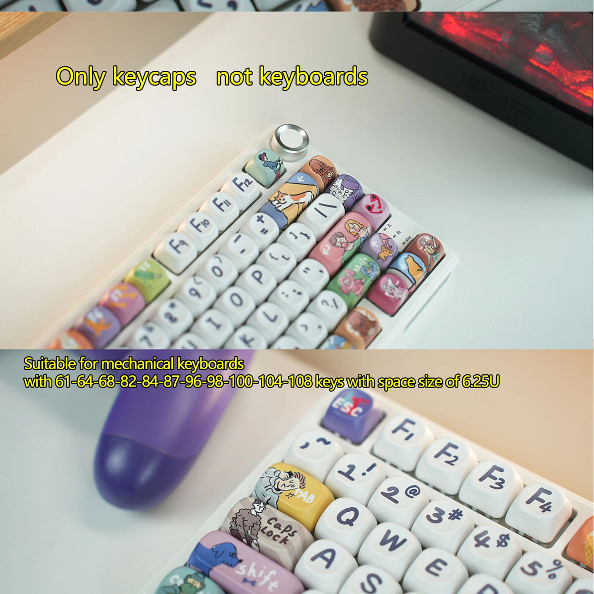 137-Key Rainbow MOA PBT Keycaps for MX Mechanical Keyboards