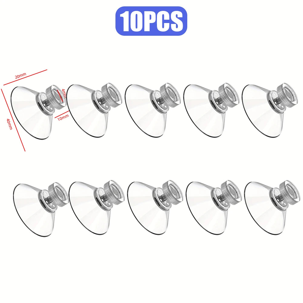PVC Suction Cup Hooks with Screw Nuts – Clear Strong Wall Hooks