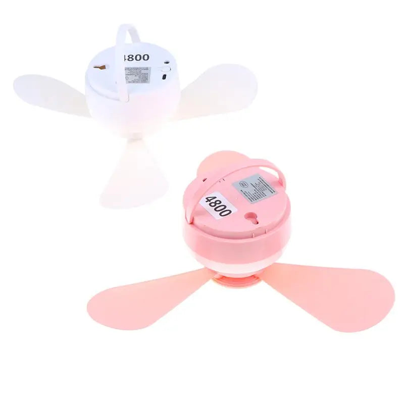 USB Rechargeable Ceiling Fan with Light & Remote Control