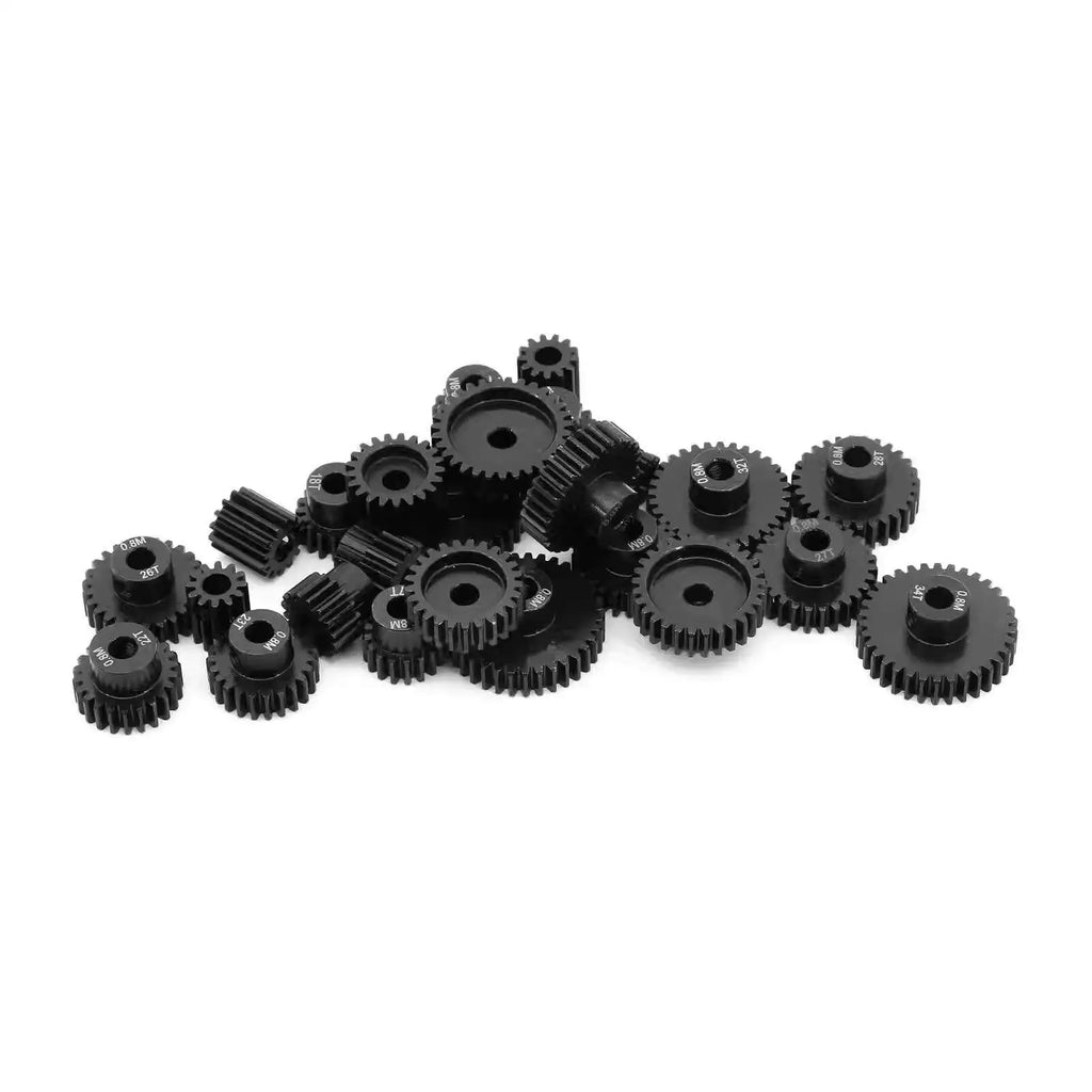 5pcs M0.8 32P Steel RC Car Pinion Gear Set | 1/10 Scale