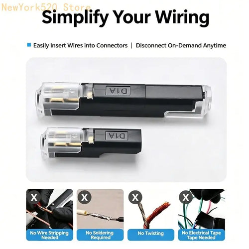 1-Way Pluggable LED Wire Connector Crimp Terminal – 10 Pairs