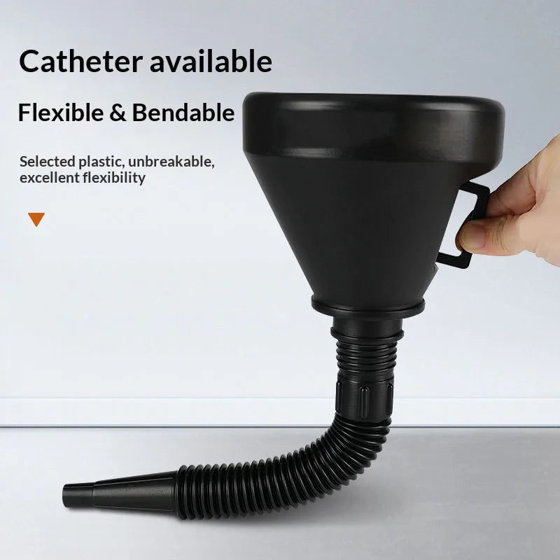 Flexible Car Oil Funnel with Filter Screen – Wide-Mouth Spout