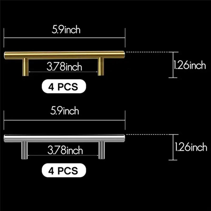 16-Pack Gold Stainless Steel Resin Tray Handles with Screws