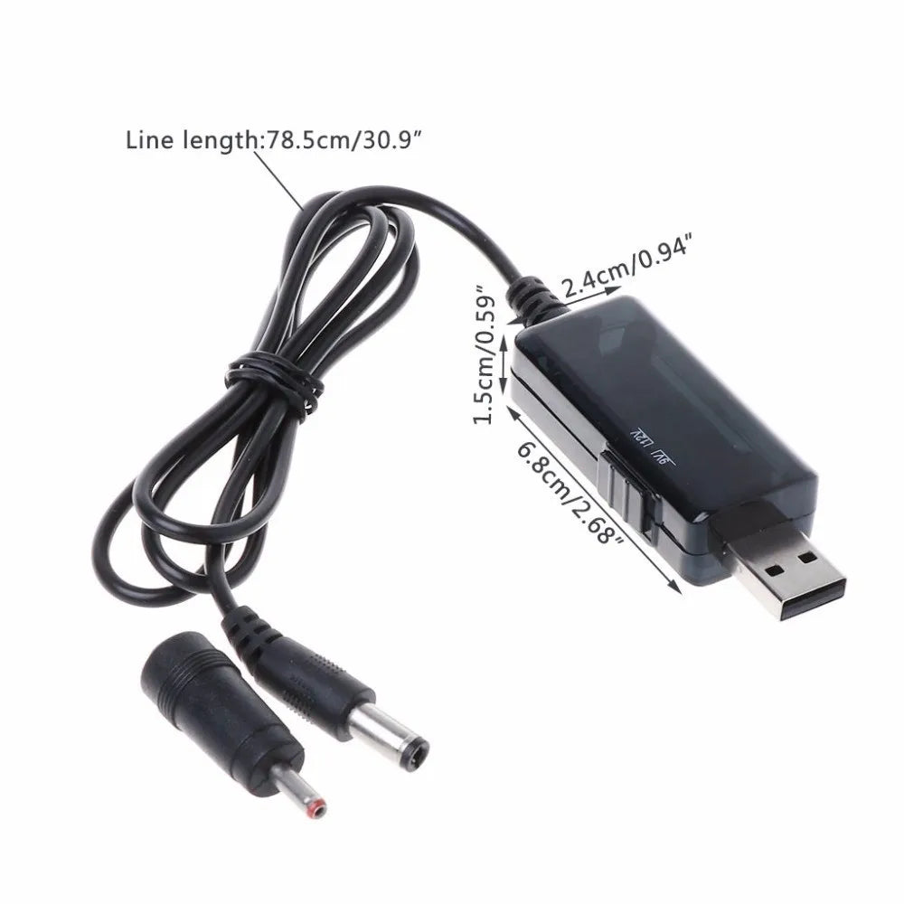 USB to DC Boost Converter 5V to 9V/12V Step-Up Power Adapter