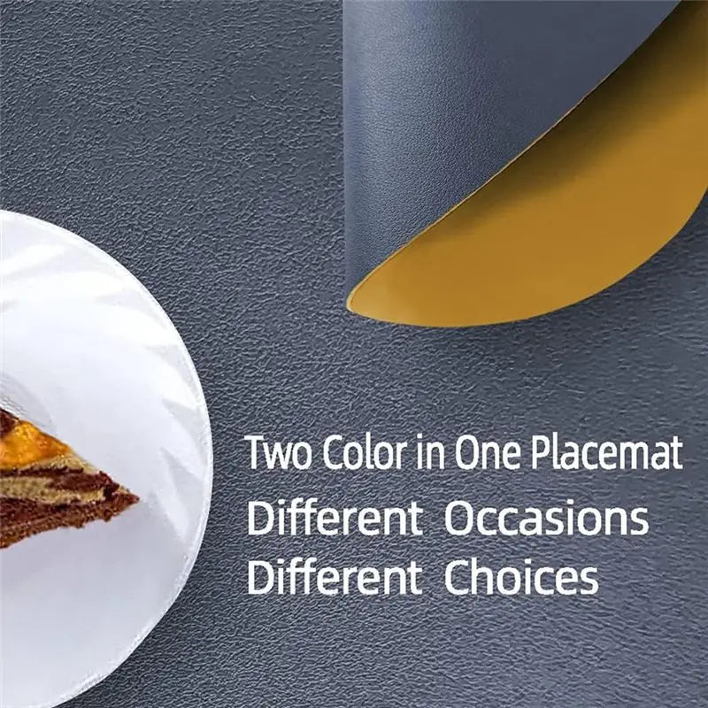 Waterproof Faux Leather Placemats & Coasters Set of 4