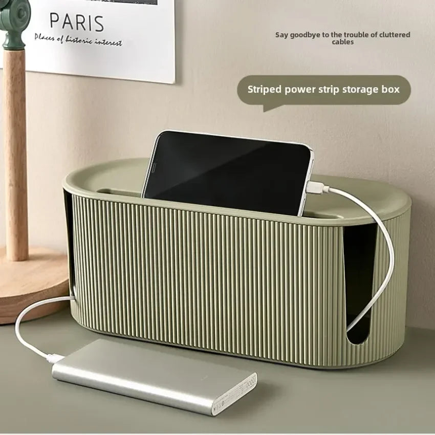 Nordic Cable & Power Strip Storage Box Organizer