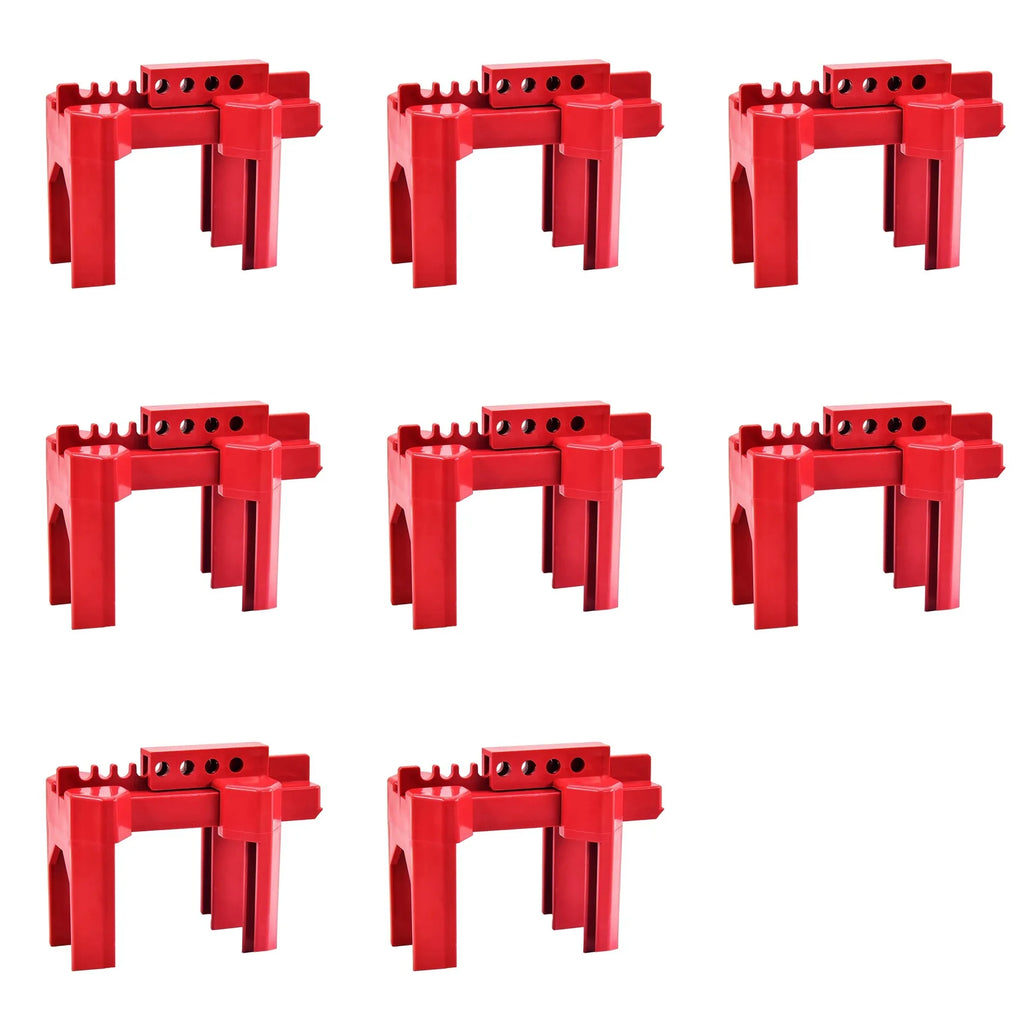 A01F-8X Adjustable Ball Valve Lockout Device 8-Pack – Red