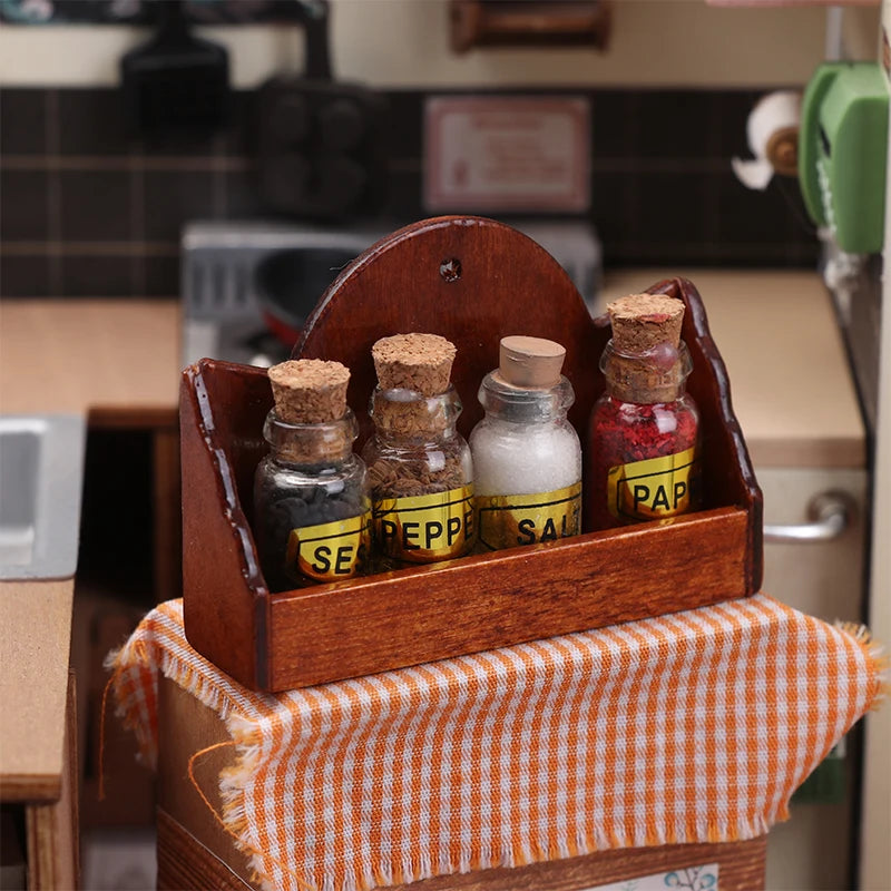 1:12 Dollhouse Mini Spice Rack Wall Shelf Kitchen Décor