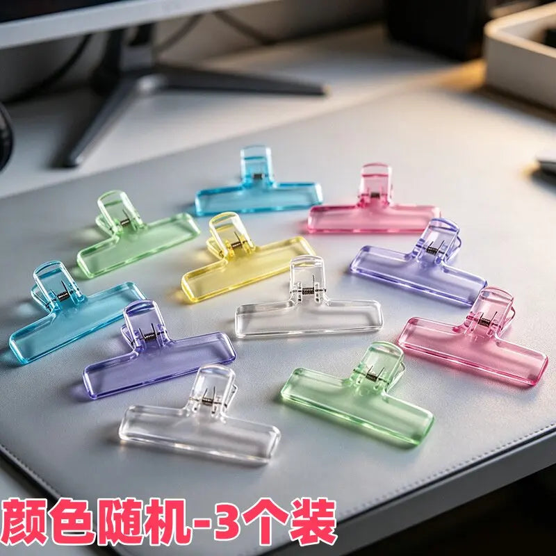 Transparent Pastel Binder Clips | Acrylic Paper Clamps
