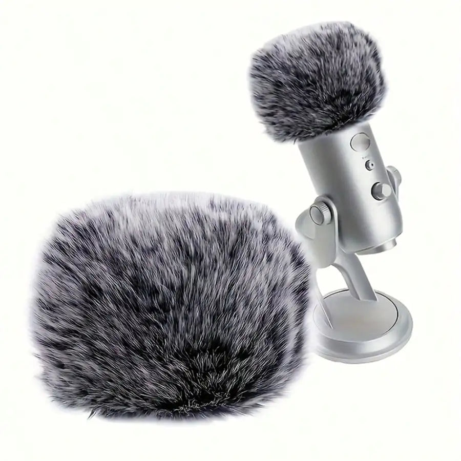 Windproof Furry Microphone Cover – Noise Reduction Filter