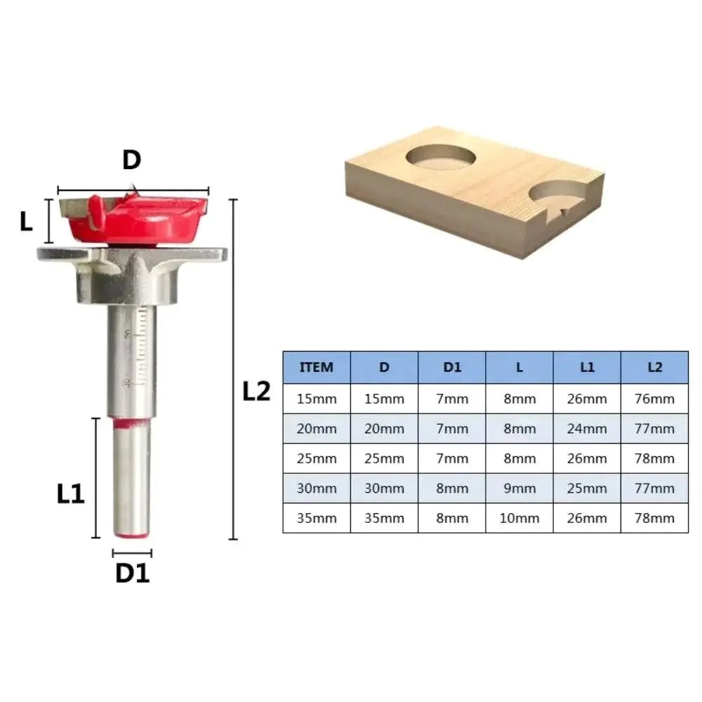 15–35mm Carbide Hole Saw Boring Bit | Wood Hinge Drill
