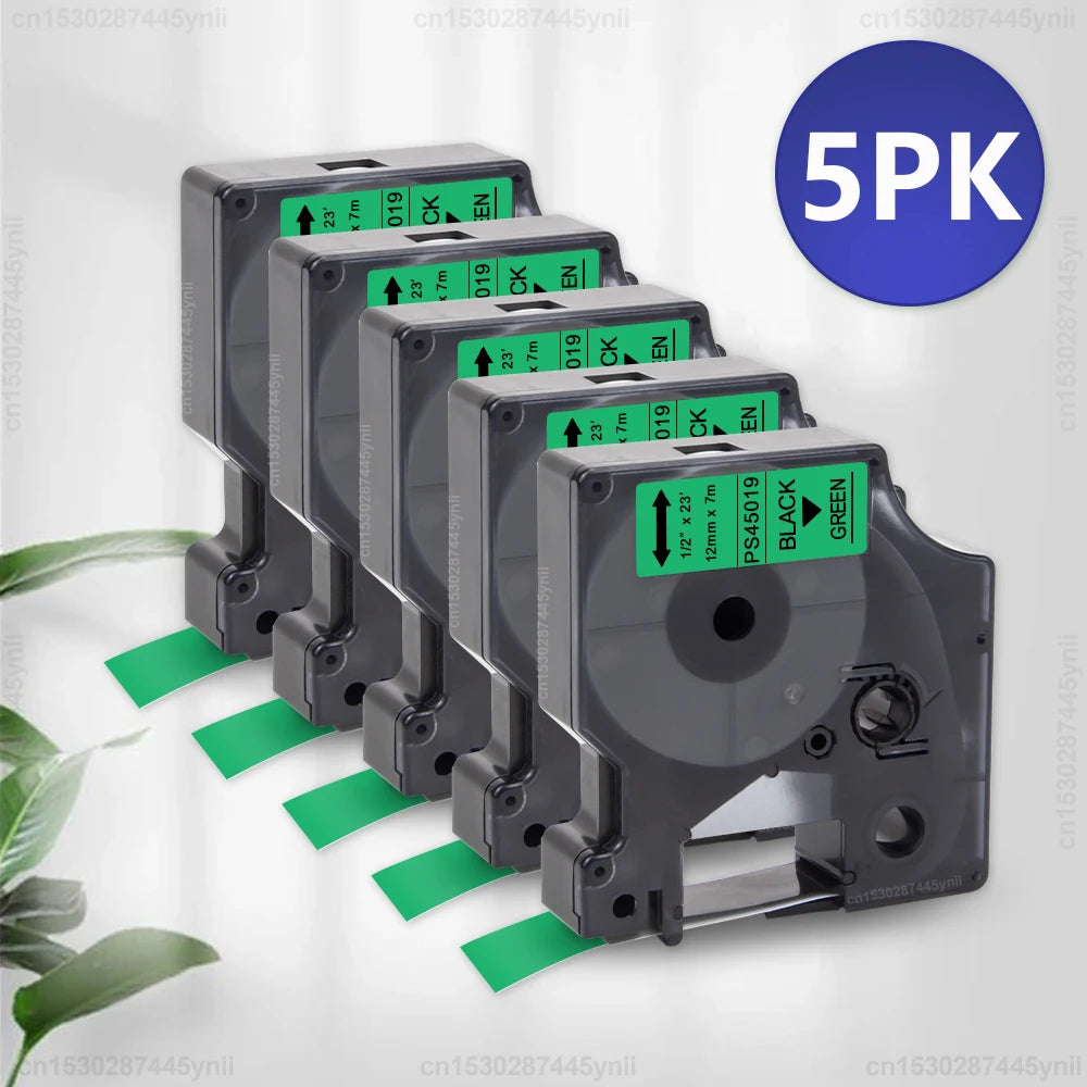 Compatible Dymo D1 12mm Label Tape 45013 – 5/10/20 Pack