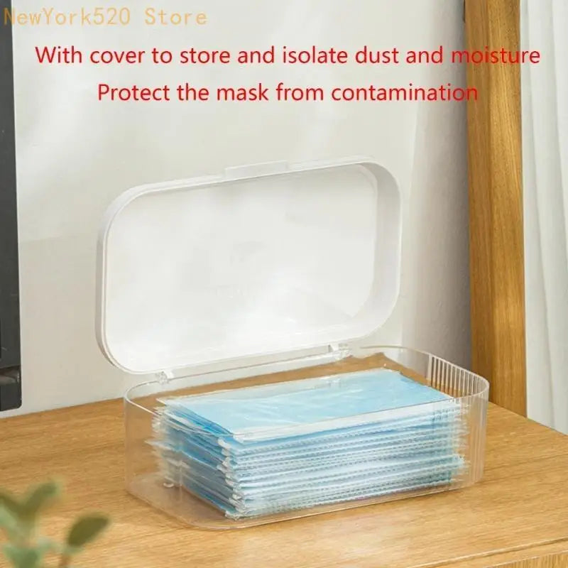 Desktop Storage Box with Lid – Holds Masks, Wipes & Tissues