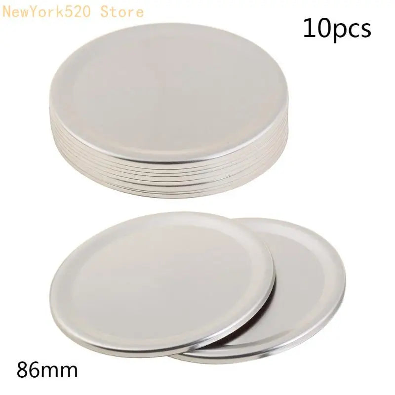 10-Pack Silver Tinplate Canning Lids for Mason Jars – Split-Type