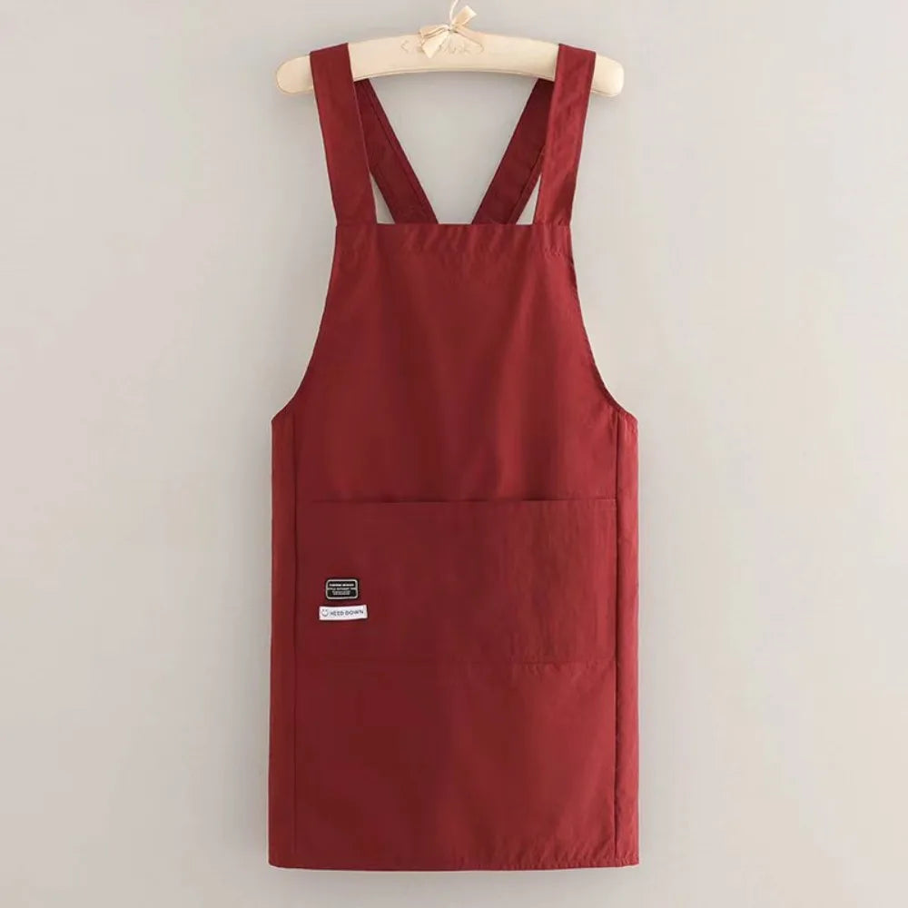 Cross Strap Waterproof Canvas Apron – Unisex Kitchen Smock