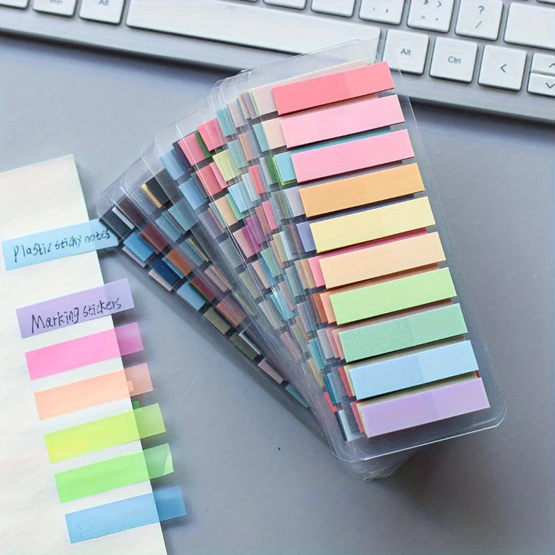 200Pcs Transparent PET Sticky Notes Morandi Color Markers