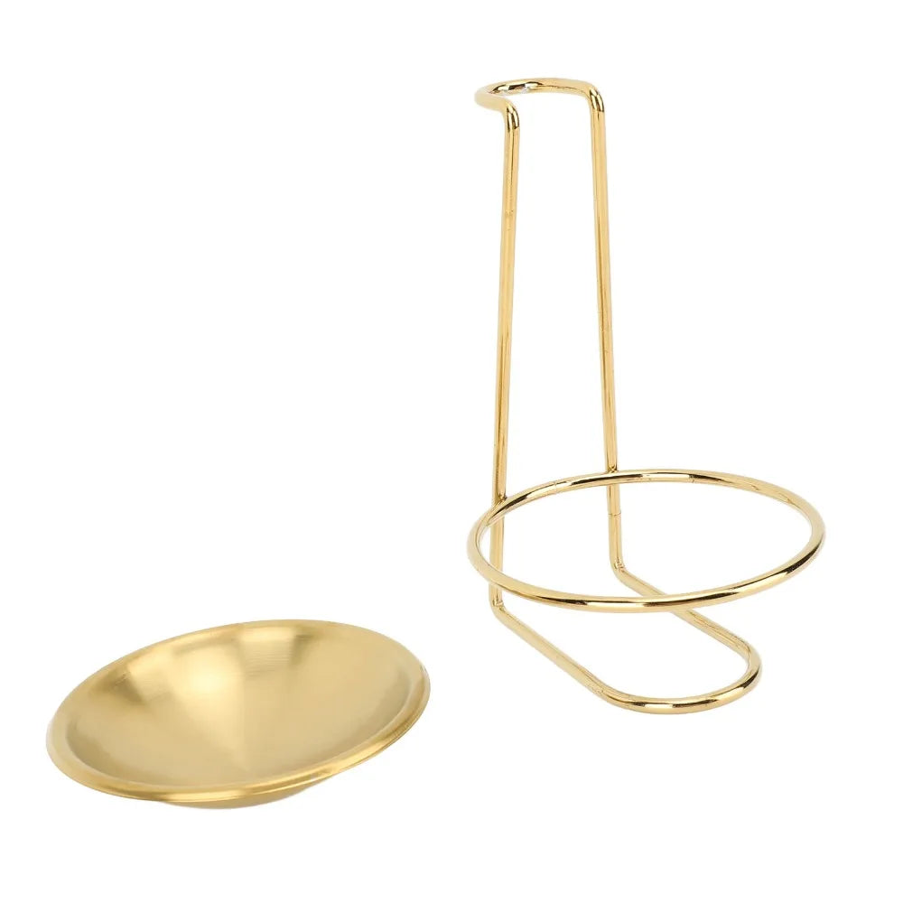 Stainless Steel Vertical Spoon Rest & Ladle Holder + Drip Plate