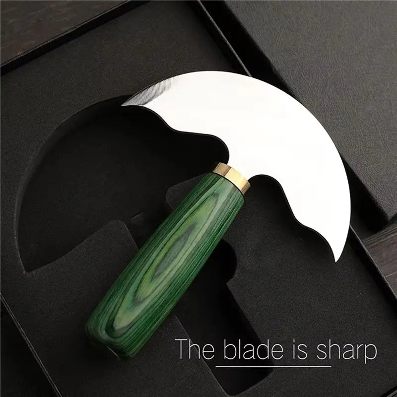 Round Blade Leather Skiving Knife – Wood Handle DIY Cutter Tool