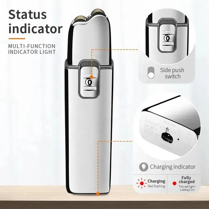 Kemei KM-TX5 Pro Metal Electric Shaver – Rechargeable Men's Razor