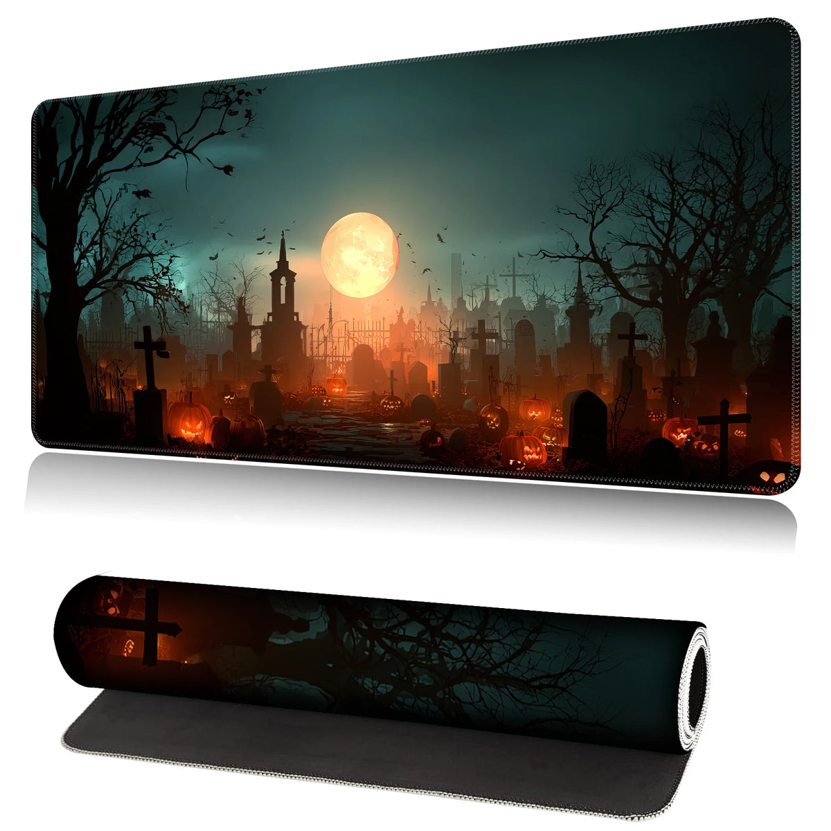 XL Halloween Anime Gaming Desk Mat – Non-Slip Rubber Base
