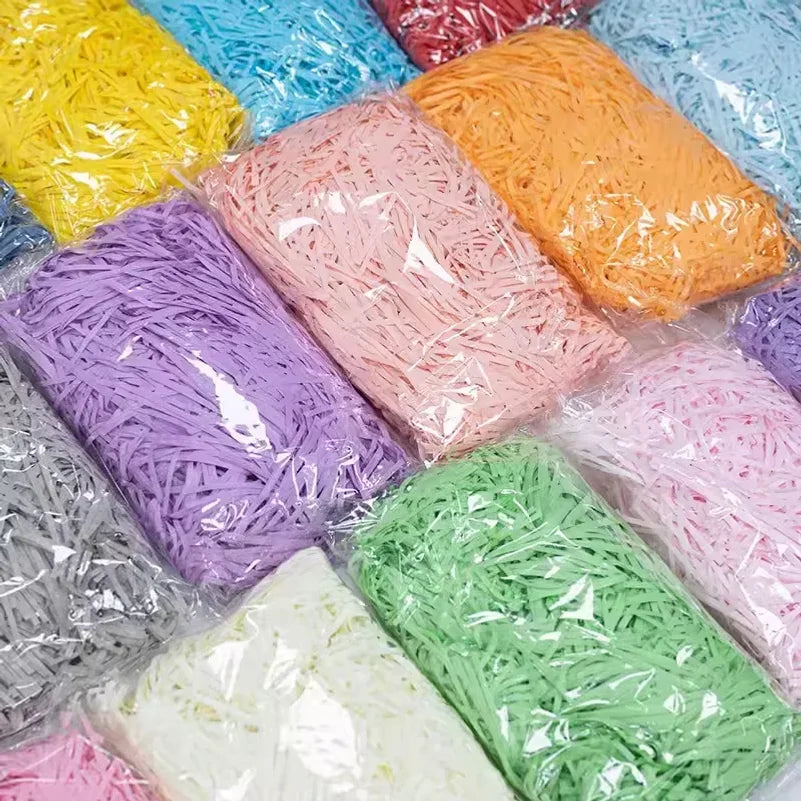 200g Multicolored Raffia Paper Shreds – Gift Box & Basket Filler