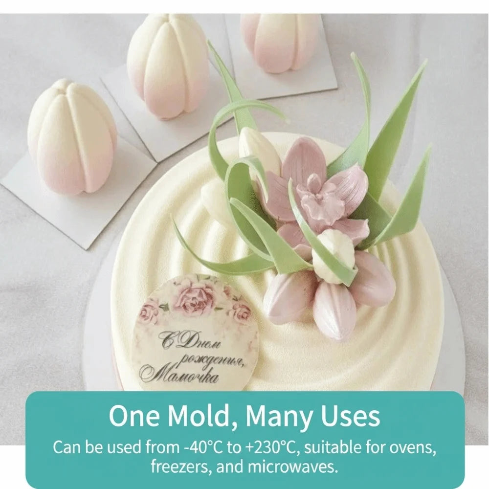 12-Cavity Flower Bud Silicone Mould – Non-Stick Baking & Desserts