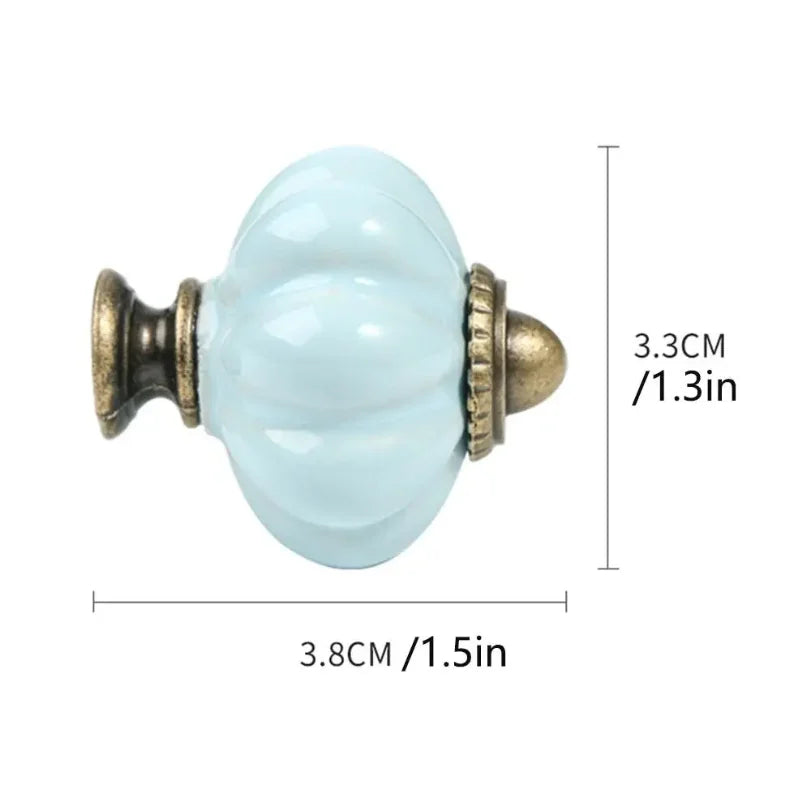 10-Pack Ceramic Pumpkin Cabinet Knobs – Vintage European Style