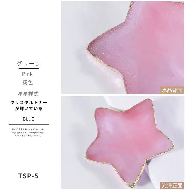 Resin Nail Art Mixing Palette Gold Edge Agate Style Multi Shape