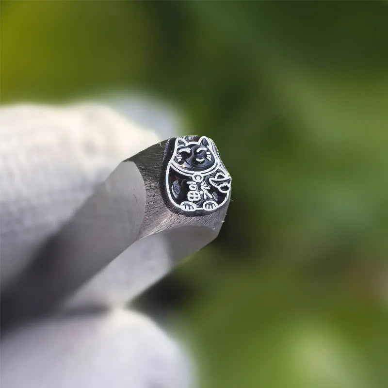 Stainless Steel Lucky Cat Hand Stamping Mold for Leather Goods