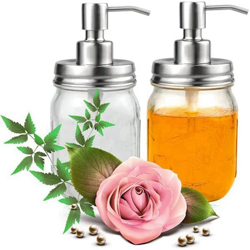 8-Pack Mason Jar Soap Dispenser Lids with Pumps – Silver