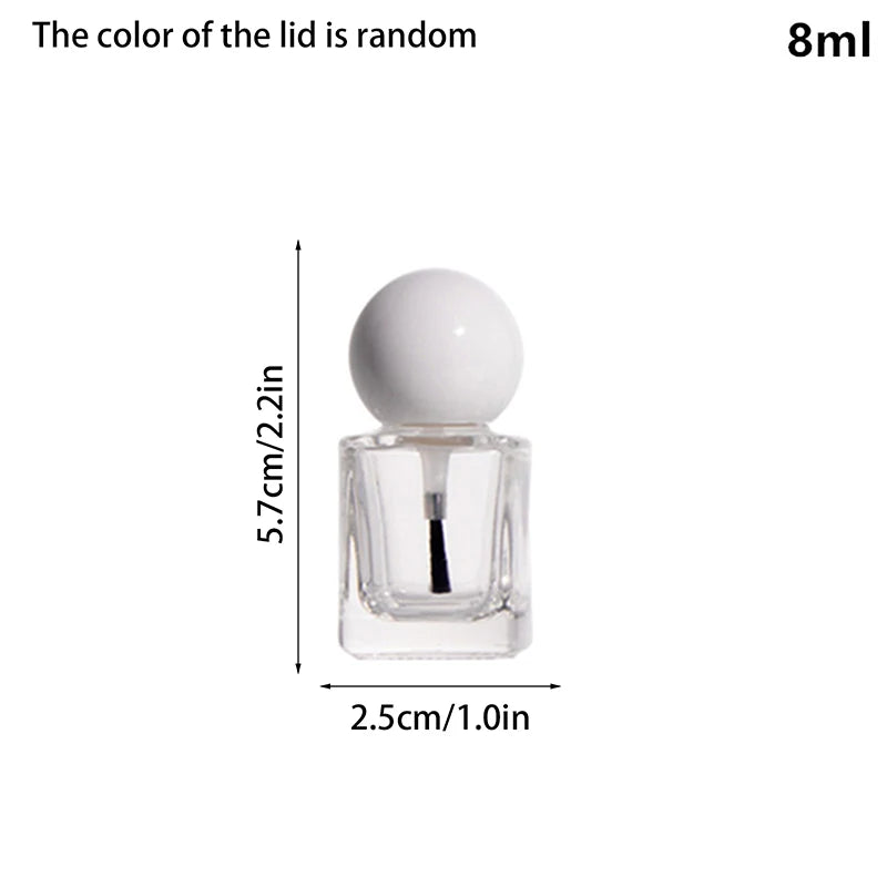 15ml Frosted Glass Nail Polish Bottle with Lid & Brush