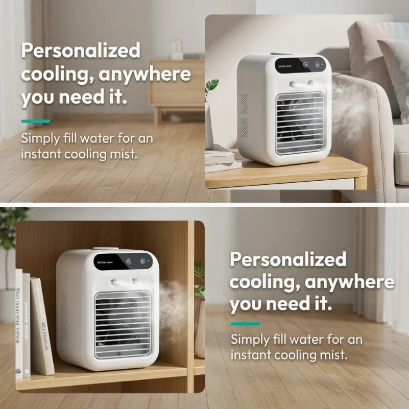 Mini USB Portable Cooling Fan & Humidifier – Home & Office
