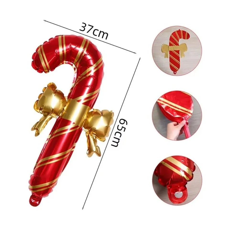6-Pack Christmas Candy Cane Foil Balloons – Red & Green