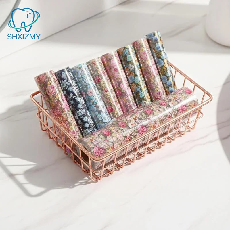 Floral Nail Foil Transfer Stickers 50pcs – Flower Nail Wraps