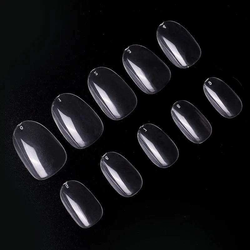 500pcs Press On Nails Short Oval Full Cover Acrylic Tips