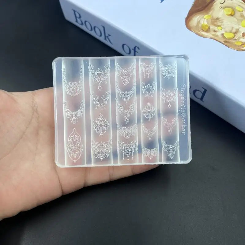 3D Silicone Nail Art Mold – Retro Lace Manicure Template
