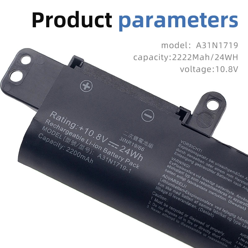 A31N1719 Battery for Asus X407 X507 F407 – 3-Cell Li-Ion Pack